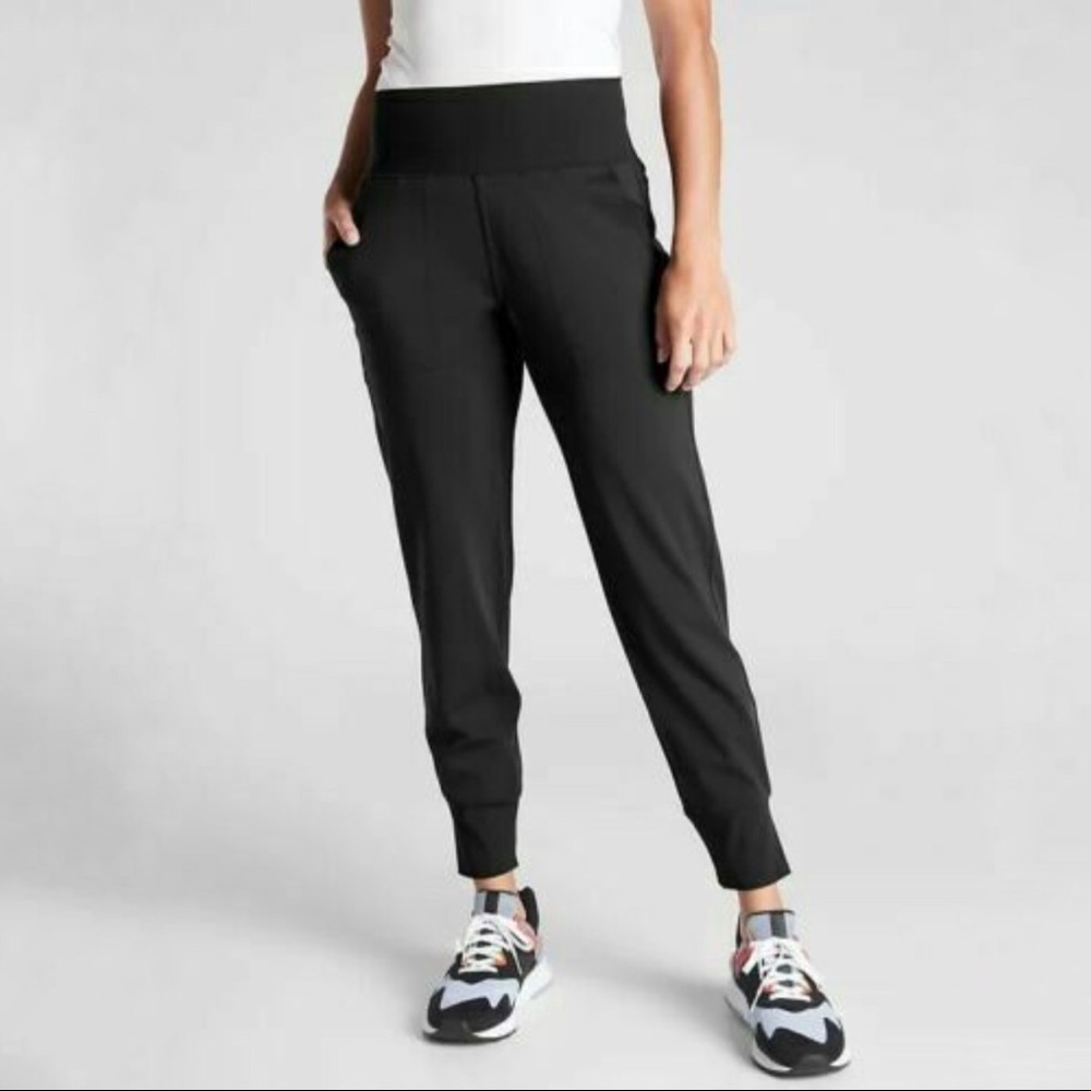 Athleta Joggers Very Soft Knit Woman XS Black Side Pockets